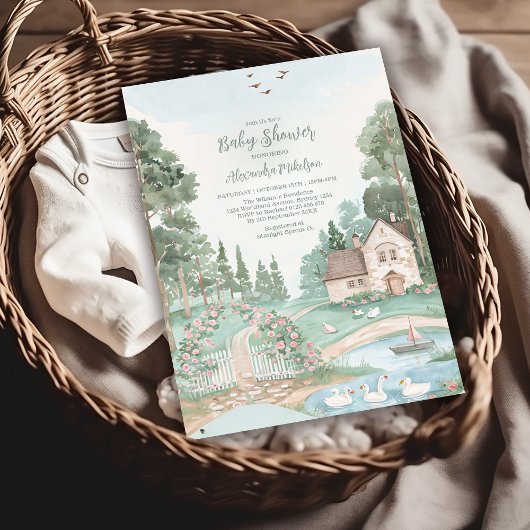 スワンプリンセスベビーシャワー 招待状