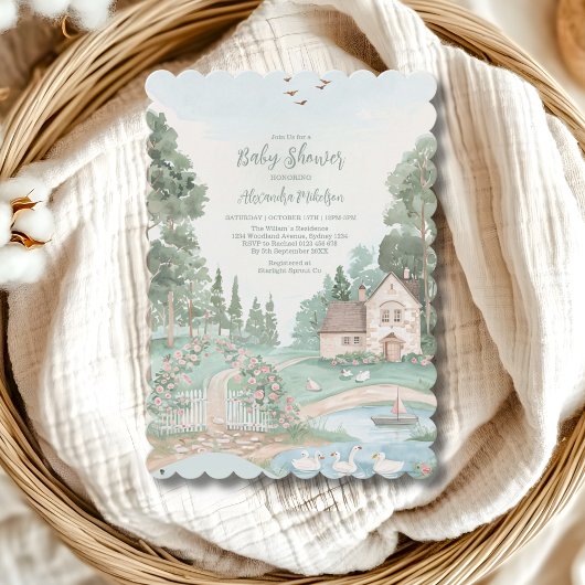 スワンプリンセスベビーシャワー 招待状