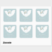 スワンプリンセスモダンブルーガール誕生日 スクエアシール (シート)