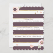 スワンプリンセス花模様&グリーナリーガールベビーシャワー 招待状 (裏面)