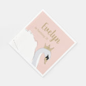 スワンプリンセス誕生日パーティー スタンダードランチョンナプキン (角)