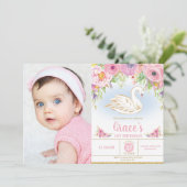 スワンプリンセス誕生日フローラガールフォト 招待状 (スタンド正面)