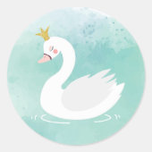 スワンプリンセス誕生日封筒用シールスワンレイク ラウンドシール (正面)