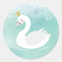 スワンプリンセス誕生日封筒用シールスワンレイク