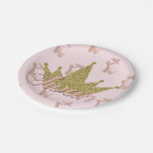 スワンプリンセス金ゴールドグリッタークラウングラム ペーパープレート (アングル)