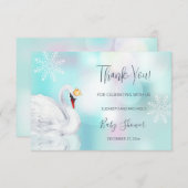 スワンプリンセス |女の子の赤ちゃんシャワー サンキューカード (正面/裏面)