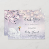 スワンプリンセス |女の子の赤ちゃんシャワー サンキューカード (正面/裏面)