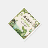 スワンプ爬虫類第1誕生日パーティー スタンダードカクテルナプキン (角)