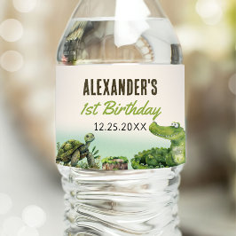 スワンプ爬虫類第1誕生日パーティー ペットボトルラベル