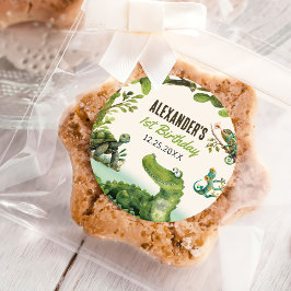 スワンプ爬虫類第1誕生日パーティー ラウンドシール