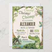 スワンプ爬虫類第1誕生日パーティー 招待状 (正面)