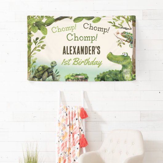 スワンプ爬虫類第1誕生日パーティー 横断幕 (インサイチュ)