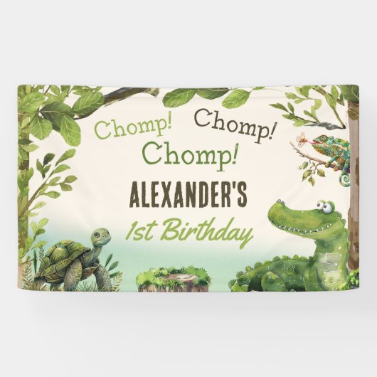 スワンプ爬虫類第1誕生日パーティー 横断幕 (横)