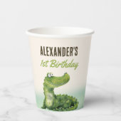 スワンプ爬虫類第1誕生日パーティー 紙コップ (正面)