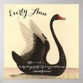 スワンベビーガール子供部屋自分の引用文を追加 ポスター (正面)