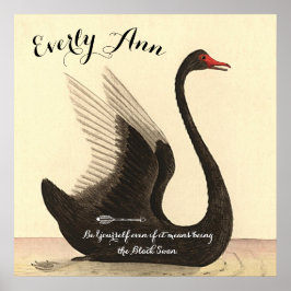 スワンベビーガール子供部屋自分の引用文を追加 ポスター