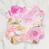 スワンベビーシャワーありがとうメッセージカードピンク金ゴールド フェイバータグ (裏面)