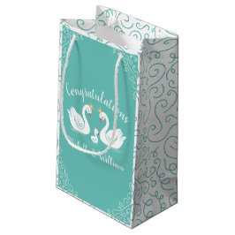 スワンベビーシャワーヴィンテージ スモールペーパーバッグ