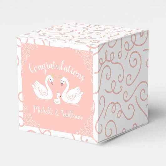 スワンベビーシャワーヴィンテージ フェイバーボックス (正面サイド)