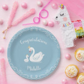 スワンベビーシャワーヴィンテージ ペーパープレート (パーティー)