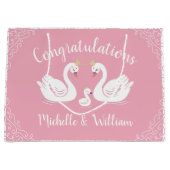 スワンベビーシャワーヴィンテージ ラージペーパーバッグ (正面)