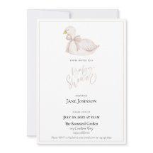 スワンベビーシャワー招待状