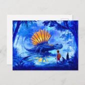 スワンマン恐竜を撮影したアニメ少年 シーズンポストカード (正面/裏面)