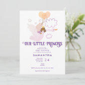 スワンリトルプリンセスフェアリーテールガールベイビーシャワー 招待状 (スタンド正面)