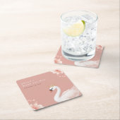 スワンリトルプリンセスベビーシャワー スクエアペーパーコースター (インサイチュ)