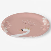 スワンリトルプリンセスベビーシャワー ペーパープレート (アングル)