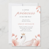 スワンリトルプリンセスベビーシャワー 招待状 (正面)