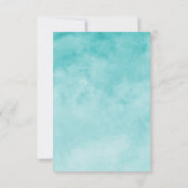 スワンレイクウェディングRSVPカード | ティール（緑がかった色）ラブバード 出欠カード (裏面)