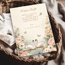 スワンレイクエレガントフローラおむつラッフル エンクロージャーカード