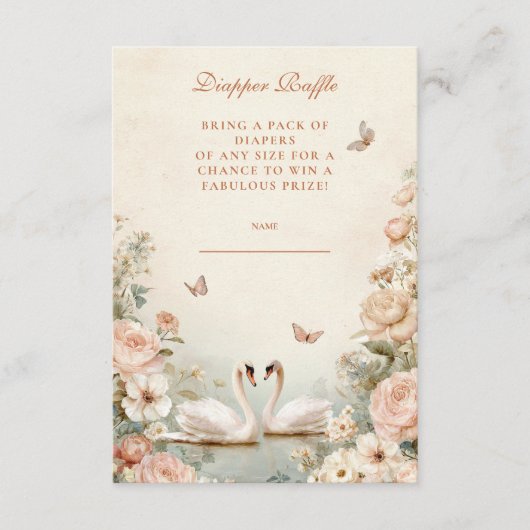 スワンレイクエレガントフローラおむつラッフル エンクロージャーカード (正面)