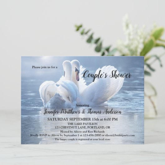 スワンレイクブライダルカップルシャワー招待状 招待状 (スタンド正面)