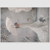 スワンレイクブルーフローラブライダルポートレートアート 薄葉紙 (正面)