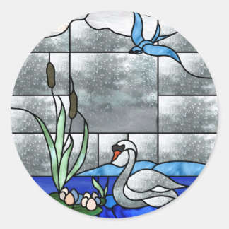 スワンレイク招待状シール ラウンドシール