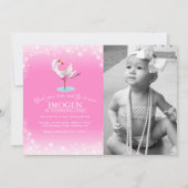 スワンレイク·バレエの誕生日初のピンク招待状 招待状 (裏面)