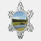 スワンレイクIアットグランドテトン国立公園 スノーフレークピューターオーナメント (右)