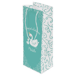 スワンヴィンテージベビーシャワー ワインギフトバッグ