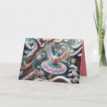 スワン付き折り畳みグリーティングカード