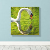 スワン反射 キャンバスプリント (インサイチュ (ウッドフロア))