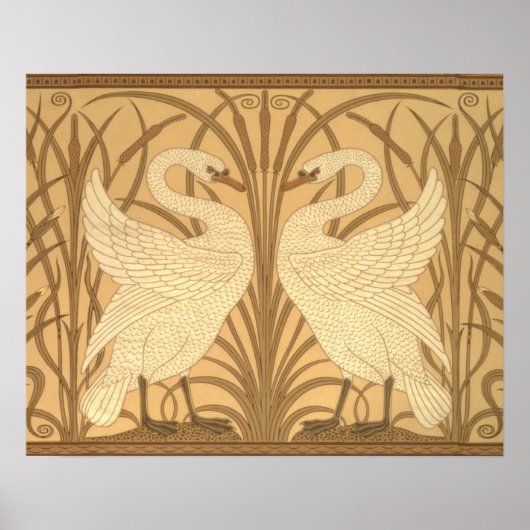 スワン壁紙デザイン ポスター (正面)