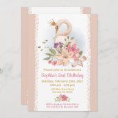 スワン姫の誕生日パーティー 招待状 (正面/裏面)