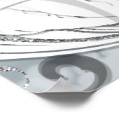 スワン姫シルバー＆ホワイトエレガントカスタムパーティー ポスター (角)