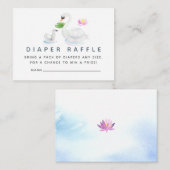 スワン水彩赤ちゃんシャワーおむつラッフル エンクロージャーカード (正面/裏面)