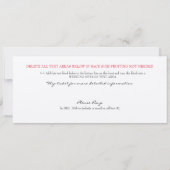 スワン湖の誕生日パーティー招待チケット 招待状 (裏面)