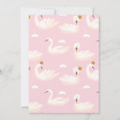 スワン王室のプリンセスピンクガールバースデーパーティーの招待 招待状 (裏面)