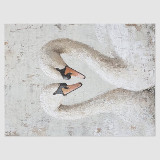 スワン素朴オイル塗装デコパージュ 薄葉紙 (正面)