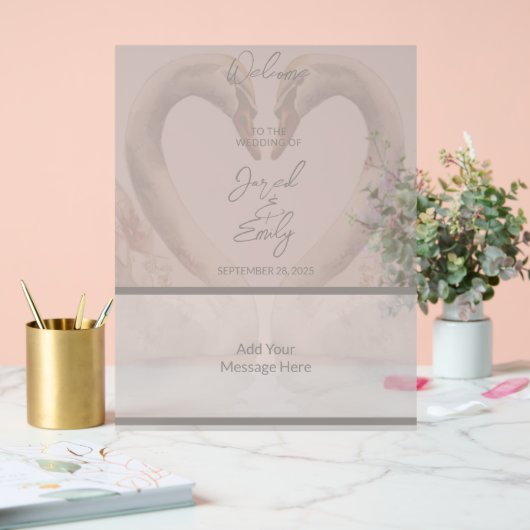 スワン結婚の歓迎 アクリルサイン (ウェディング)